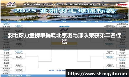 羽毛球力量榜单揭晓北京羽毛球队荣获第二名佳绩